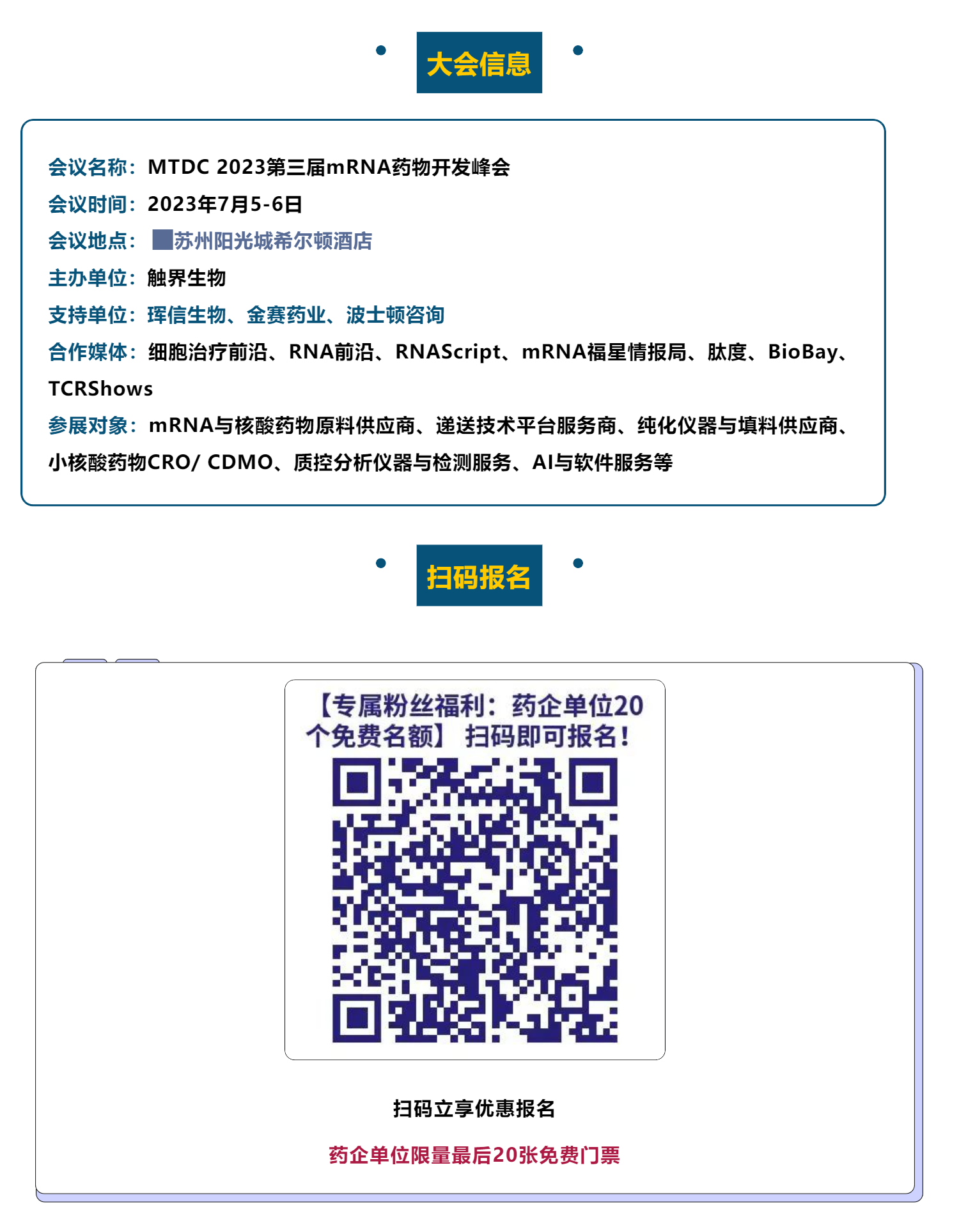 相聚苏州，第三届mRNA药物开发峰会（MTDC2023）邀您参会！